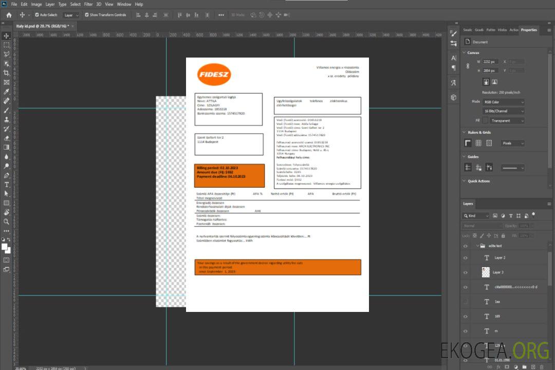 FIDESZ facture facile à remplir pour les entreprises de services publics, SCR template FIDESZ facture facile à remplir pour les entreprises de services publics, SCR template